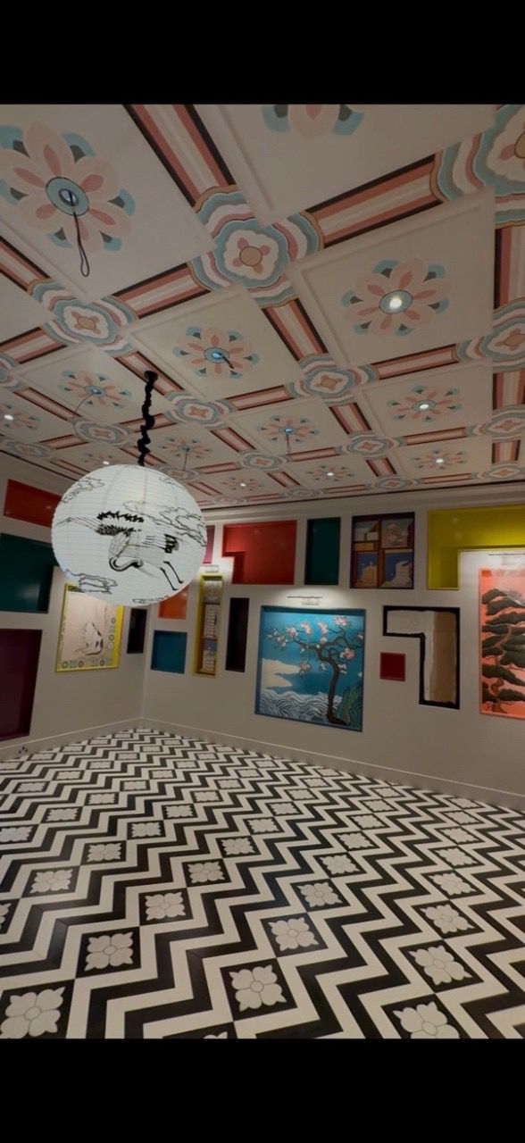 Hand-Painted Coffered Ceiling